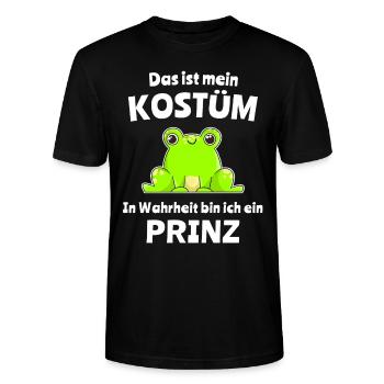 Frosch Frösche Froschkostüm Sprüche Froschprinz - Stanley/Stella Unisex Bio-T-Shirt CRAFTER - Schwarz - Vorne - Alina (178cm) & Michal (187cm)