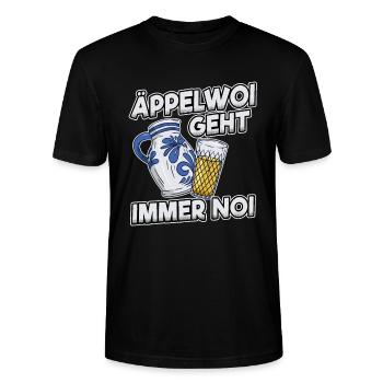 Apfelwein Äppler Geschenk Frankfurt Ebbelwoi Viez - Stanley/Stella Unisex Bio-T-Shirt CRAFTER - Schwarz - Vorne - Alina (178cm) & Michal (187cm)