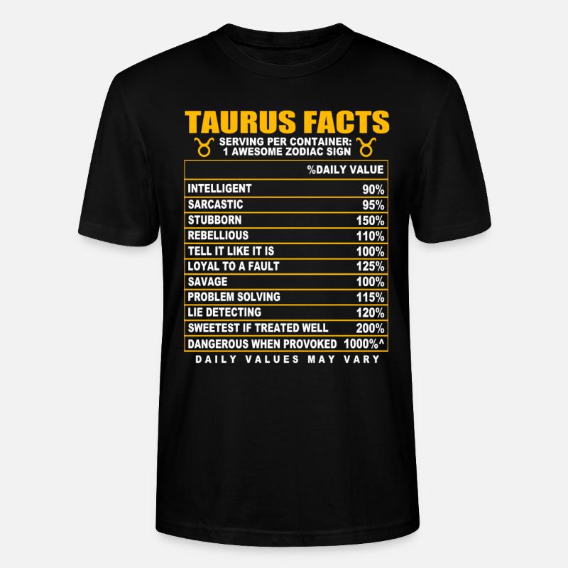 Taureau Signe du zodiaque - T-shirt bio CRAFTER Stanley Stella Unisexe - noir