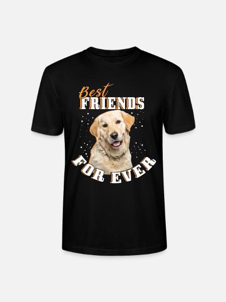 Golden Golden Retriever Dog - Stanley/Stella CRAFTER Unisex Organic T-Shirt - black