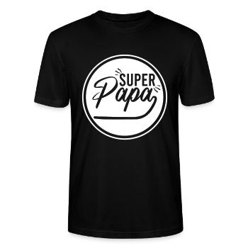 superpapa - Stanley/Stella CRAFTER Unisex Organic T-Shirt - black - Front - Alina (178cm) & Michal (187cm)