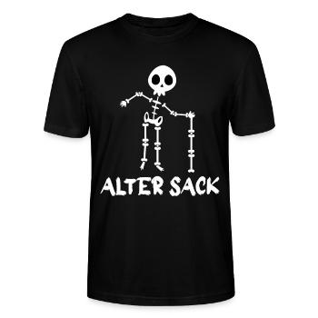 old fart - Stanley/Stella CRAFTER Unisex Organic T-Shirt - black - Front - Alina (178cm) & Michal (187cm)
