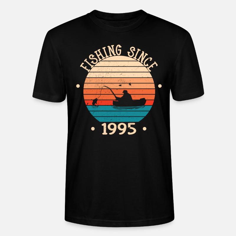 Fischer Angler geboren 1995 Geburtstagsgeschenk - Stanley/Stella Unisex Bio-T-Shirt CRAFTER - Schwarz