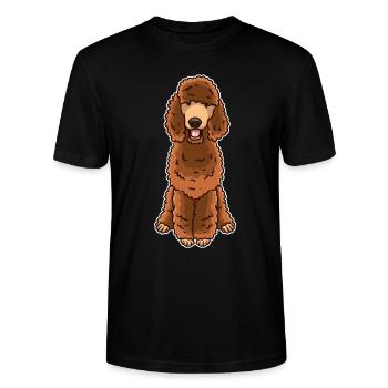 Brauner Pudel Hund - Stanley/Stella Unisex Bio-T-Shirt CRAFTER - Schwarz - Vorne - Alina (178cm) & Michal (187cm)