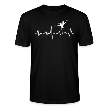 Ballerina Herzschlag Ballett Tänzerin EKG - Stanley/Stella Unisex Bio-T-Shirt CRAFTER - Schwarz - Vorne - Alina (178cm) & Michal (187cm)