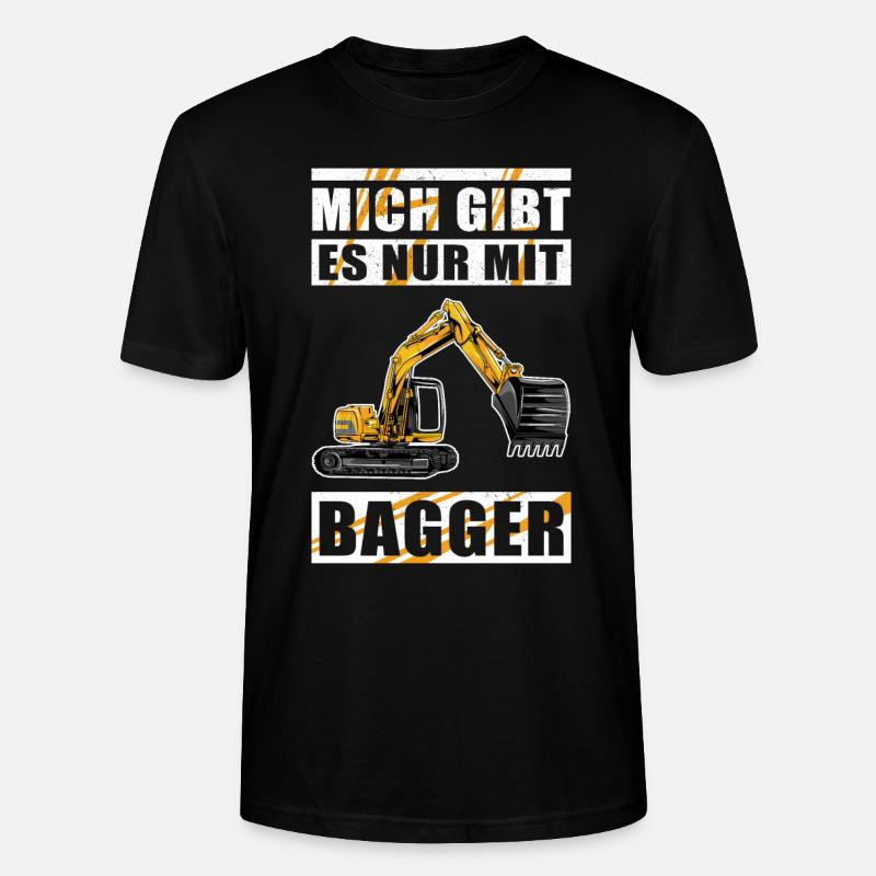 Baggerfahrer Baggerführer Baggern Bagger Geschenk - Stanley/Stella Unisex Bio-T-Shirt CRAFTER - Schwarz