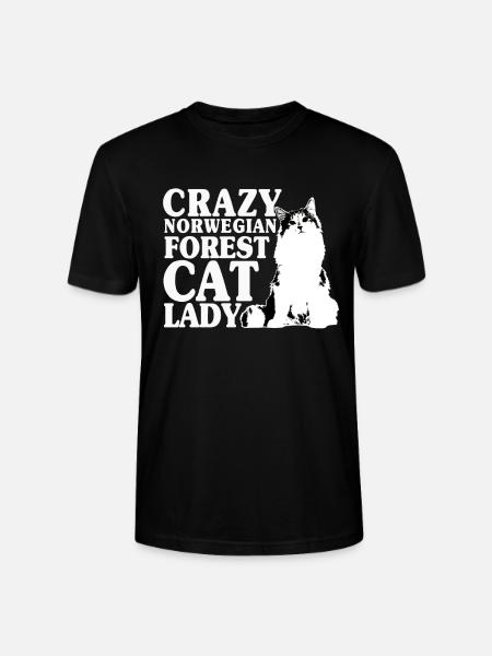 Norwegian Forest Cats Lady - Stanley/Stella CRAFTER Unisex Organic T-Shirt - black