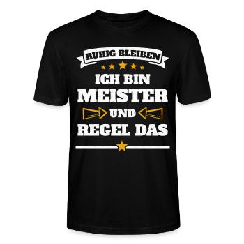 Meister Ich Regel das - Stanley/Stella Unisex Bio-T-Shirt CRAFTER - Schwarz - Vorne - Alina (178cm) & Michal (187cm)