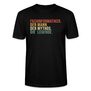 Fachinformatiker Mann Mythos Legende - Stanley/Stella Unisex Bio-T-Shirt CRAFTER - Schwarz - Vorne - Alina (178cm) & Michal (187cm)