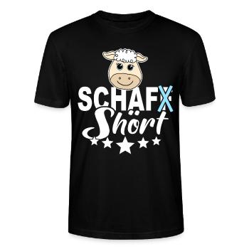 Schafe Schaf Wolle Schafshirt Schaffen - Stanley/Stella Unisex Bio-T-Shirt CRAFTER - Schwarz - Vorne - Alina (178cm) & Michal (187cm)