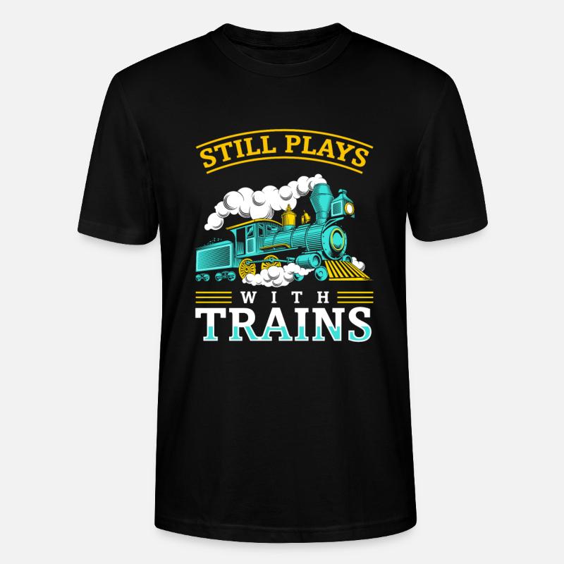 Still Plays With Trains Modeleisenbahn - Stanley/Stella Unisex Bio-T-Shirt CRAFTER - Schwarz