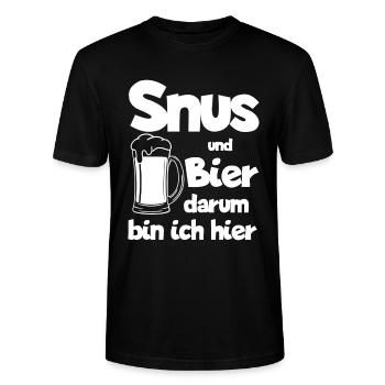 Snus Tabak Nikotin Schweden - Stanley/Stella Unisex Bio-T-Shirt CRAFTER - Schwarz - Vorne - Alina (178cm) & Michal (187cm)