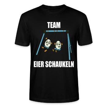 Team Eier Schaukeln Chillen Lustige Sprüche - Stanley/Stella Unisex Bio-T-Shirt CRAFTER - Schwarz - Vorne - Alina (178cm) & Michal (187cm)
