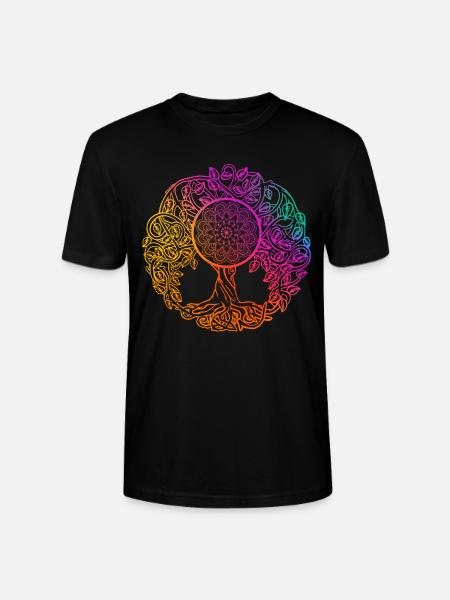 Mandala Tree of Life - Stanley/Stella CRAFTER Unisex Organic T-Shirt - black