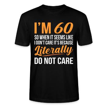 60th birthday - Stanley/Stella CRAFTER Unisex Organic T-Shirt - black - Front - Alina (178cm) & Michal (187cm)