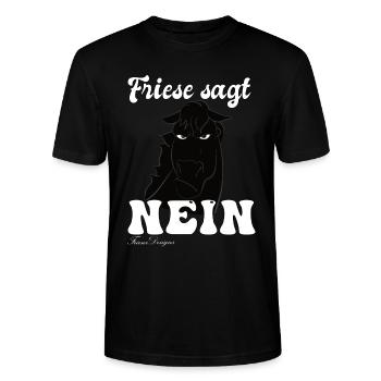 Friese sagt Nein cooles Pferde - Stanley/Stella Unisex Bio-T-Shirt CRAFTER - Schwarz - Vorne - Alina (178cm) & Michal (187cm)