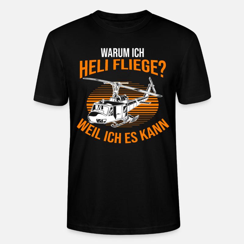 Helikopter Hubschrauber Pilot Hubschrauberpilot - Stanley/Stella Unisex Bio-T-Shirt CRAFTER - Schwarz