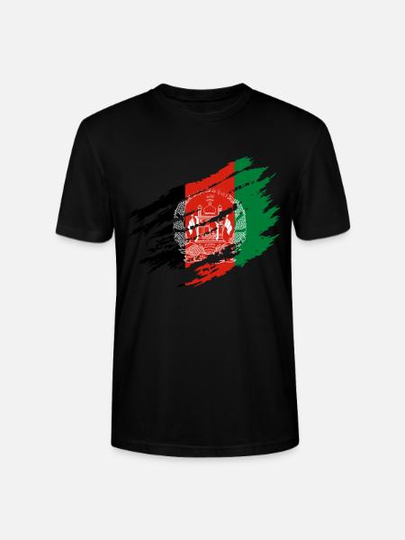 Afghanistan Flag Afghan - Stanley/Stella CRAFTER Unisex Organic T-Shirt - black