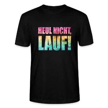 Heul nicht, Lauf! - Laufen, Joggen, Sport, Rennen - Stanley/Stella Unisex Bio-T-Shirt CRAFTER - Schwarz - Vorne - Alina (178cm) & Michal (187cm)