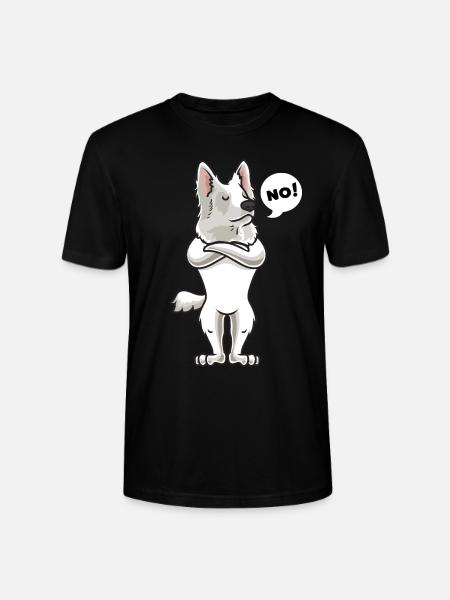 Stubborn White Swiss Shepherd Gift - Stanley/Stella CRAFTER Unisex Organic T-Shirt - black