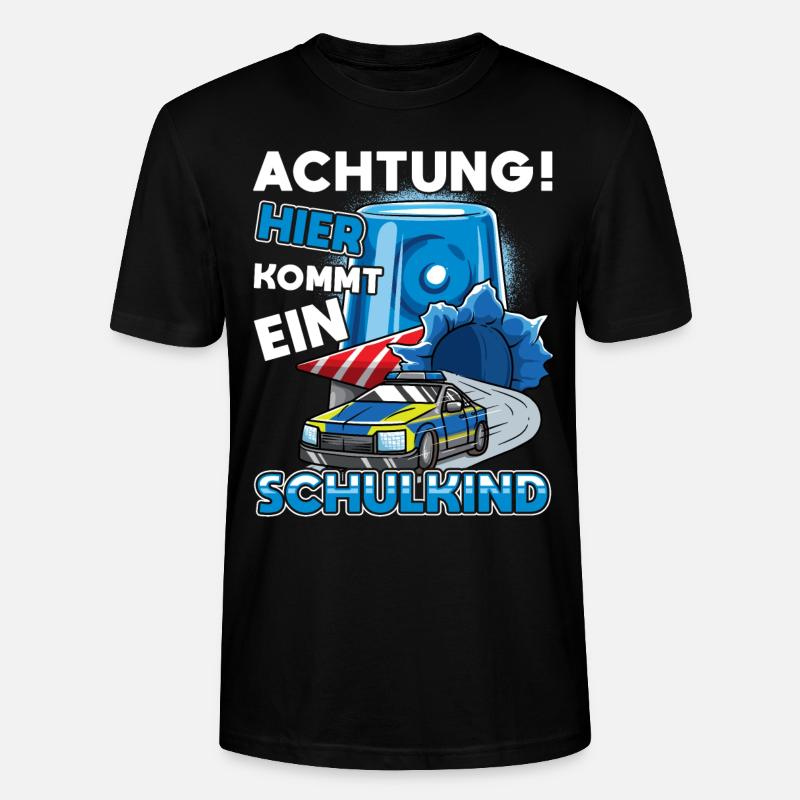 Einschulung Polizei Kindergarten Abschied - Stanley/Stella Unisex Bio-T-Shirt CRAFTER - Schwarz