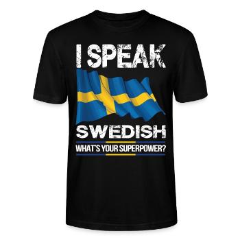 Schwedisch Schwede Schweden Flagge - Stanley/Stella Unisex Bio-T-Shirt CRAFTER - Schwarz - Vorne - Alina (178cm) & Michal (187cm)