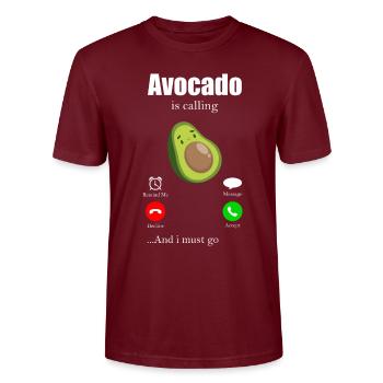 avocado - Stanley/Stella CRAFTER Unisex Organic T-Shirt - burgundy - Front - Alina (178cm) & Michal (187cm)