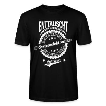Lustiger Spruch für Beruf IT-Systemelektroniker - Stanley/Stella Unisex Bio-T-Shirt CRAFTER - Schwarz - Vorne - Alina (178cm) & Michal (187cm)
