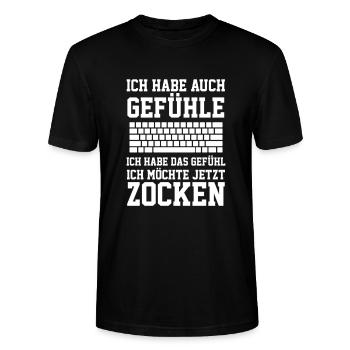 Zocken - Stanley/Stella Unisex Bio-T-Shirt CRAFTER - Schwarz - Vorne - Alina (178cm) & Michal (187cm)