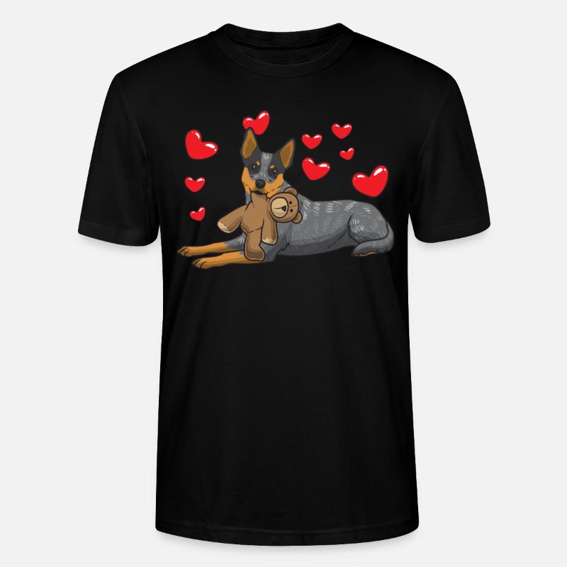Australien Cattle Dog mit stofftier - Stanley/Stella Unisex Bio-T-Shirt CRAFTER - Schwarz