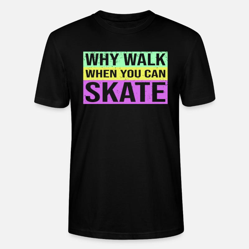 Rollschuhfahren Rollerskates Retro Bunt Spruch - Stanley/Stella Unisex Bio-T-Shirt CRAFTER - Schwarz