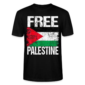 Palästina Frei Freiheit Free Gaza - Stanley/Stella Unisex Bio-T-Shirt CRAFTER - Schwarz - Vorne - Alina (178cm) & Michal (187cm)