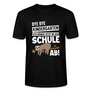 Schulanfang - Stanley/Stella Unisex Bio-T-Shirt CRAFTER - Schwarz - Vorne - Alina (178cm) & Michal (187cm)