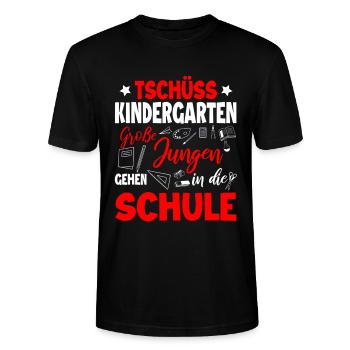 Schulanfang - Stanley/Stella Unisex Bio-T-Shirt CRAFTER - Schwarz - Vorne - Alina (178cm) & Michal (187cm)