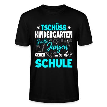 Schulanfang - Stanley/Stella Unisex Bio-T-Shirt CRAFTER - Schwarz - Vorne - Alina (178cm) & Michal (187cm)