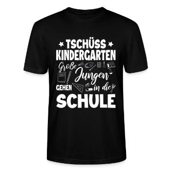 Schulanfang - Stanley/Stella Unisex Bio-T-Shirt CRAFTER - Schwarz - Vorne - Alina (178cm) & Michal (187cm)