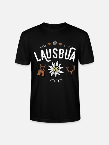 Lausbua Bayrischer Bua Ersatz Tracht Lederhose - Stanley/Stella Unisex Bio-T-Shirt CRAFTER - Schwarz