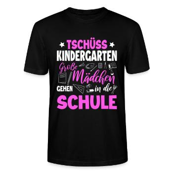 Schulanfang - Stanley/Stella Unisex Bio-T-Shirt CRAFTER - Schwarz - Vorne - Alina (178cm) & Michal (187cm)