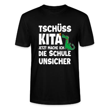 Schulanfang - Stanley/Stella Unisex Bio-T-Shirt CRAFTER - Schwarz - Vorne - Alina (178cm) & Michal (187cm)