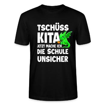 Schulanfang - Stanley/Stella Unisex Bio-T-Shirt CRAFTER - Schwarz - Vorne - Alina (178cm) & Michal (187cm)
