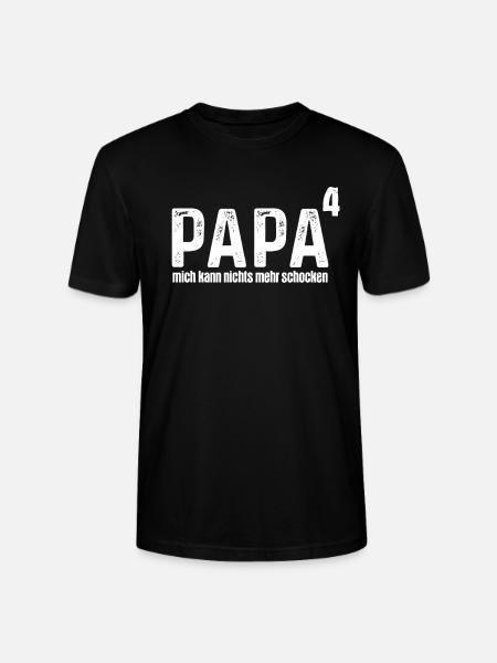Papa Hoch 4 Geburt 4 Kinder Werdender Vater - Stanley/Stella Unisex Bio-T-Shirt CRAFTER - Schwarz