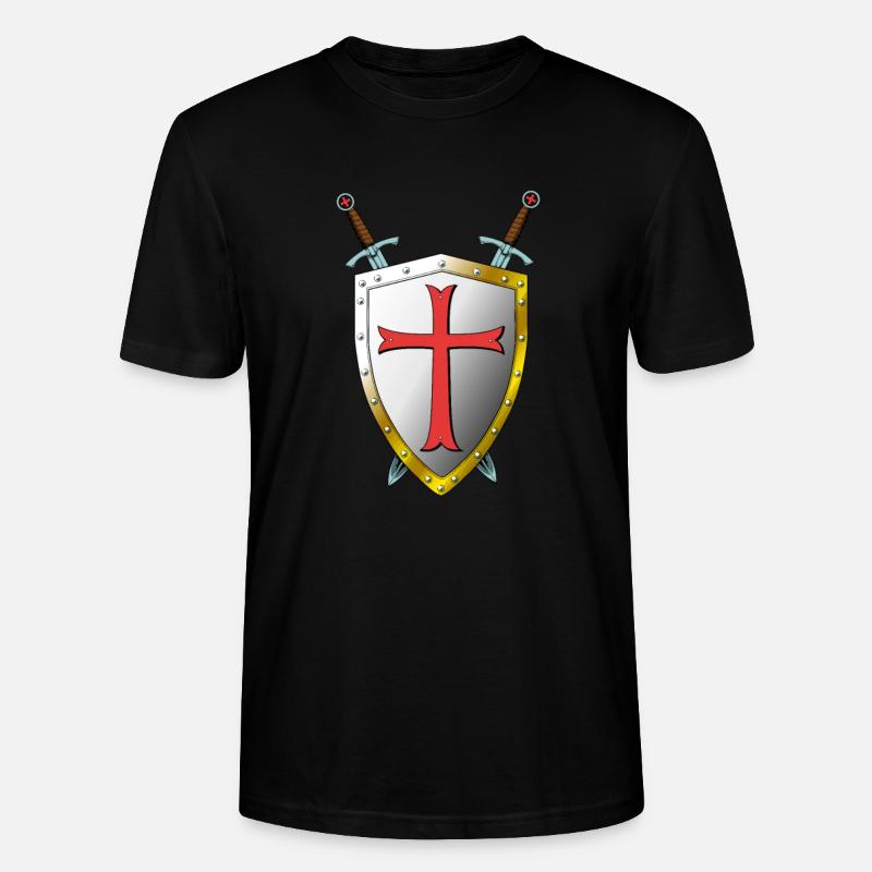 Templer Bouclier et Épées - Templiers - T-shirt bio CRAFTER Stanley Stella Unisexe - noir