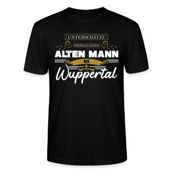 Wuppertal Wupptertaler - Stanley/Stella Unisex Bio-T-Shirt CRAFTER - Schwarz - Vorne - Alina (178cm) & Michal (187cm)
