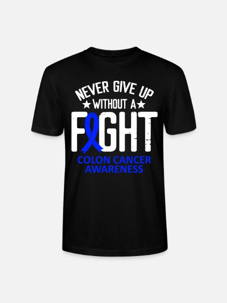 Colorectal Cancer Awareness Without a Fight Ribbon - Stanley/Stella CRAFTER Unisex Organic T-Shirt - black