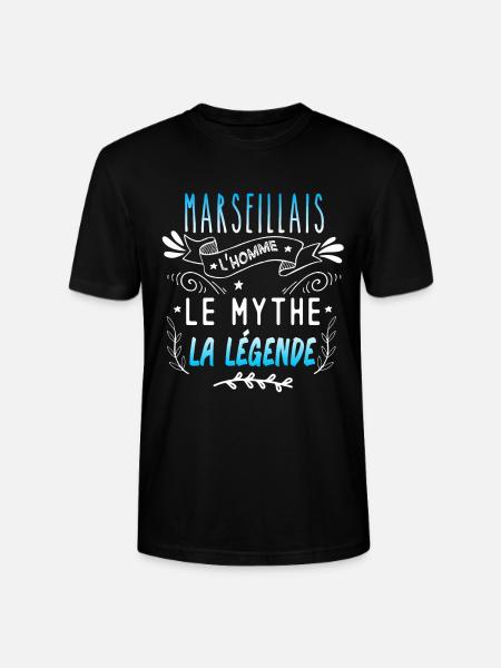 Marseillais cadeau idée le mythe la légende - T-shirt bio CRAFTER Stanley Stella Unisexe - noir