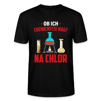 Chemie Witz Chemiker - Stanley/Stella Unisex Bio-T-Shirt CRAFTER - Schwarz - Vorne - Alina (178cm) & Michal (187cm)