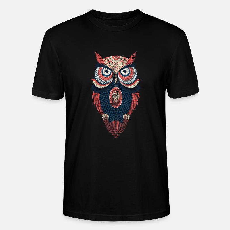 Eule Waldbewohner Eulen Natur - Stanley/Stella Unisex Bio-T-Shirt CRAFTER - Schwarz