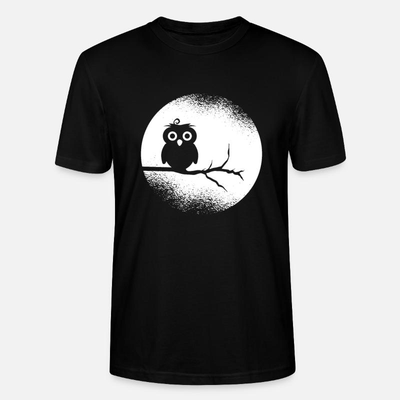 Eule Waldbewohner Eulen Vollmond - Stanley/Stella Unisex Bio-T-Shirt CRAFTER - Schwarz