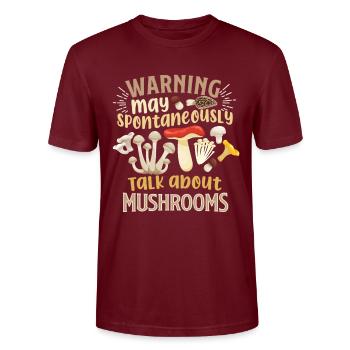 Mushroom Picker Mushroom Farmer Mushroom Basket - Stanley/Stella CRAFTER Unisex Organic T-Shirt - burgundy - Front - Alina (178cm) & Michal (187cm)