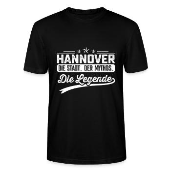 Hannover die Stadt der Mythos die Legende - Stanley/Stella Unisex Bio-T-Shirt CRAFTER - Schwarz - Vorne - Alina (178cm) & Michal (187cm)